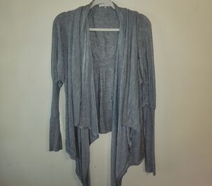Matty M Draped Gray Women's Cardigan